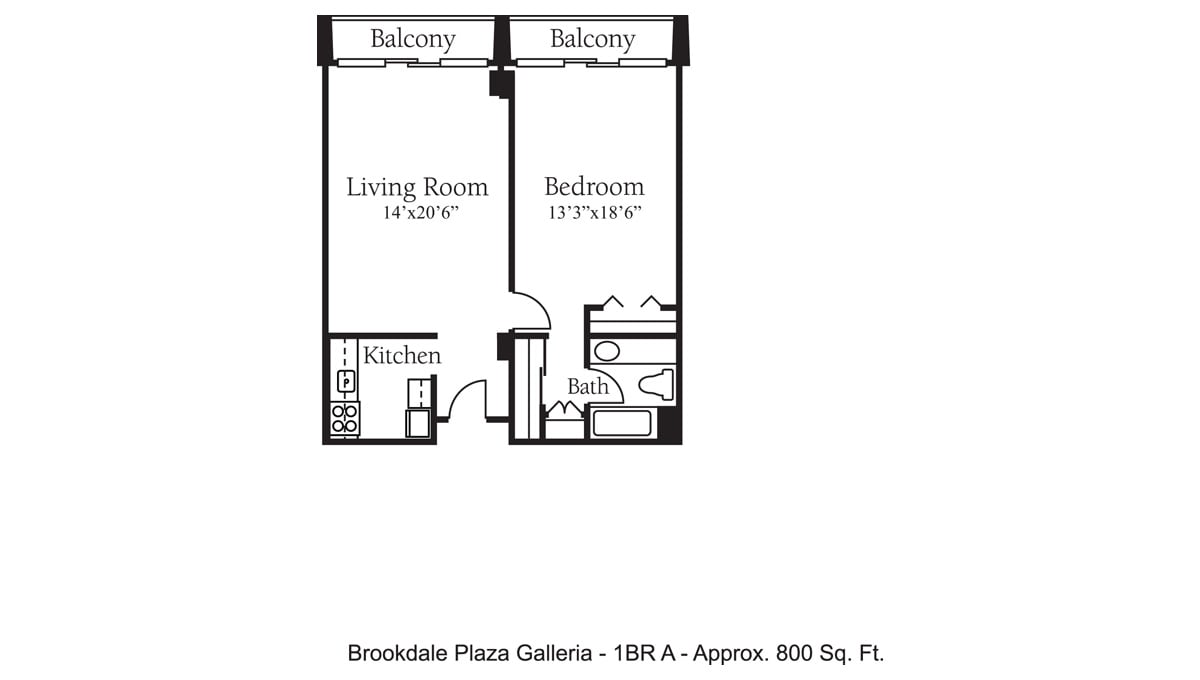 Brookdale Galleria floor plan Independent Living - One Bedroom A