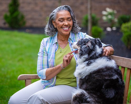 woman with dog