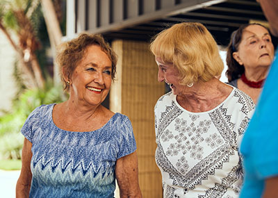 Senior friends laughing