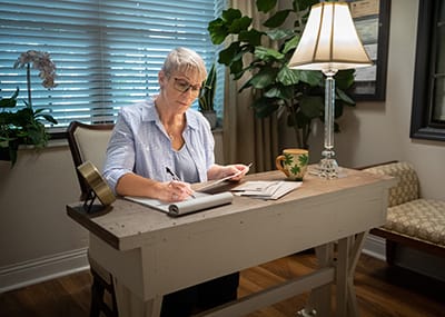 Woman planning a budget