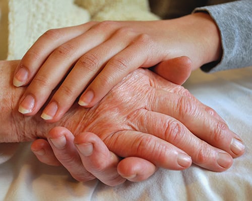 old and young hands