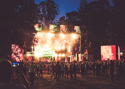 Outdoor concert at night