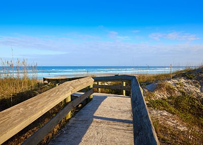 Jacksonville beach and walkway