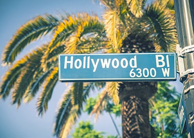 Los Angeles Hollywood Blvd street sign