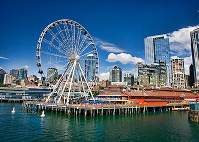 Seattle waterfront and ferris wheel