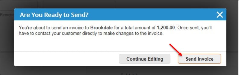 create invoice step 7