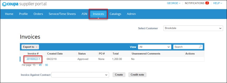 create invoice step 9