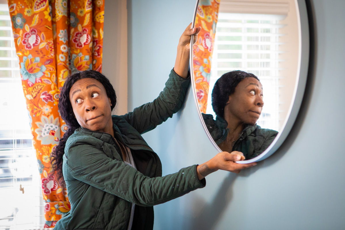  Designer hanging mirror on wall