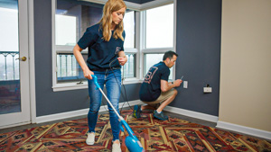  Team member vacuuming